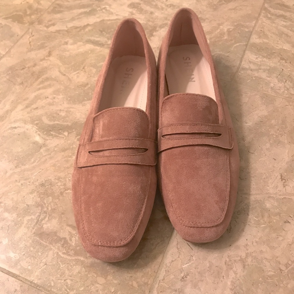 Shein faux suede blush loafers